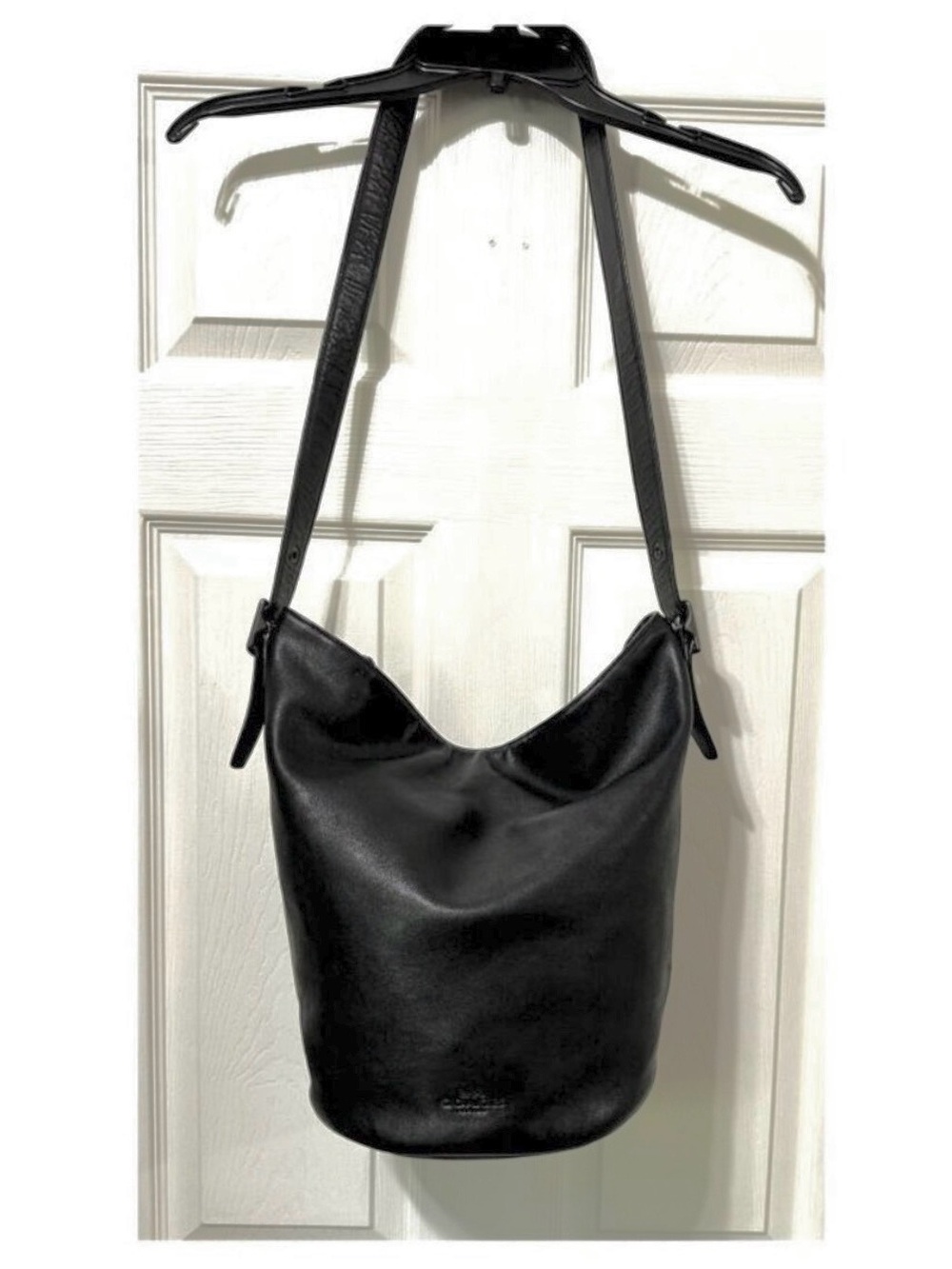 Coach Bleeker Duffle Bucket Bag Black Leather Crossbody Bag Handbag 32282